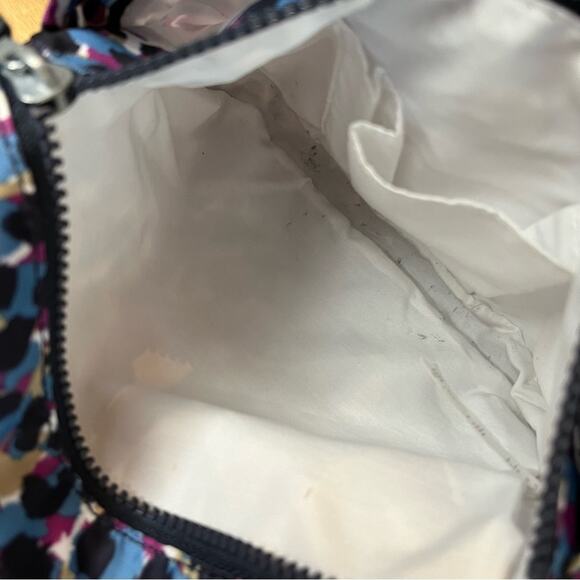 Kipling Emmylou Leopard Animal Print Small Crossbody Messenger Bag Purple Blue - Picture 4 of 9